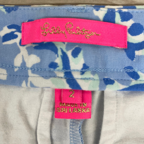 Lilly Pulitzer Callahan Knit Shorts 2 Blue Periwinkle Turtley Awesome Turtles - Picture 4 of 8